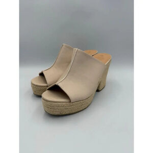 Oasis Society - Platform Beige Espadrille Mule Size 9